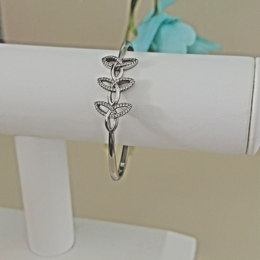 14K Silver Gold Plated Women's Bangle Bracelet Gemstone High‎ Quality